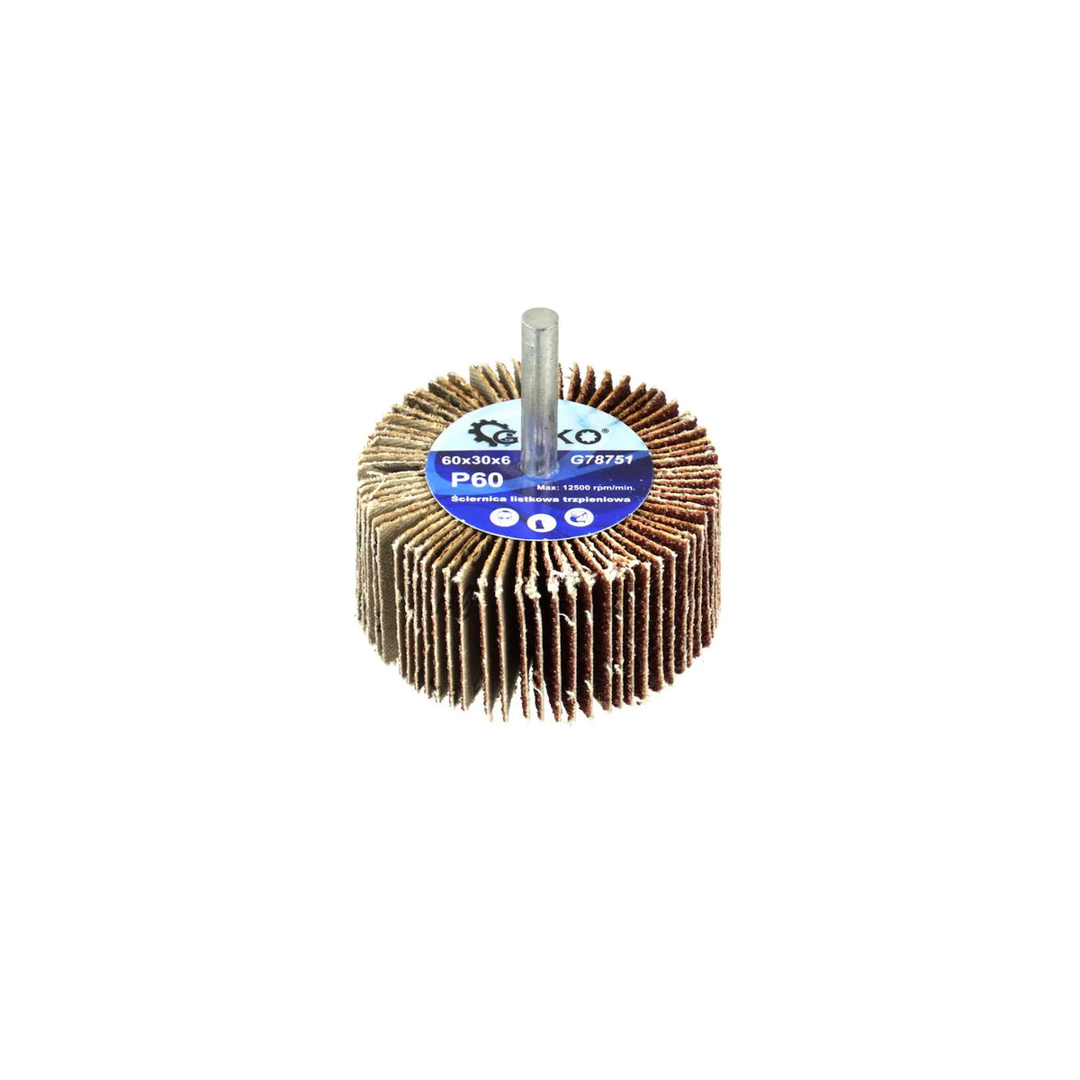 GEKO Schijfslijpwiel voor slijpen en polijsten 60x30mm met 6mm schacht