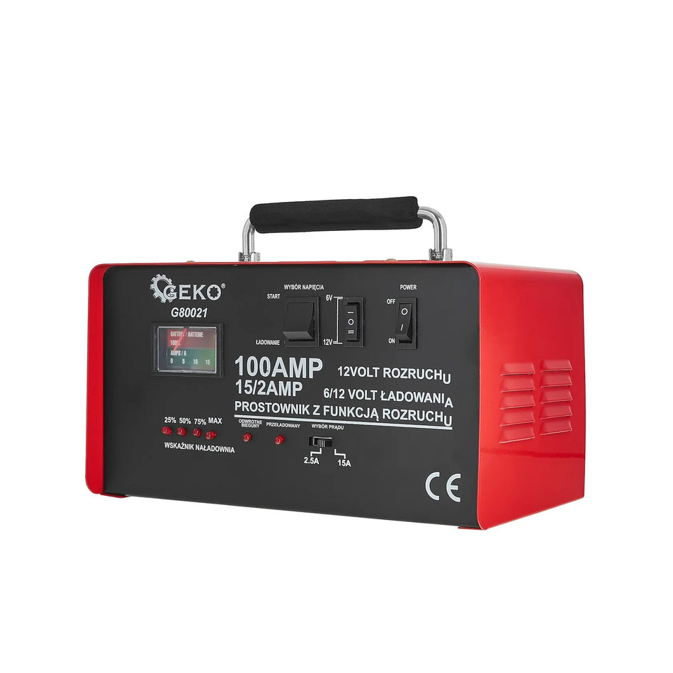GEKO Batterijlader met engine jumpstart 100A 6/12V 15A 20-120Ah