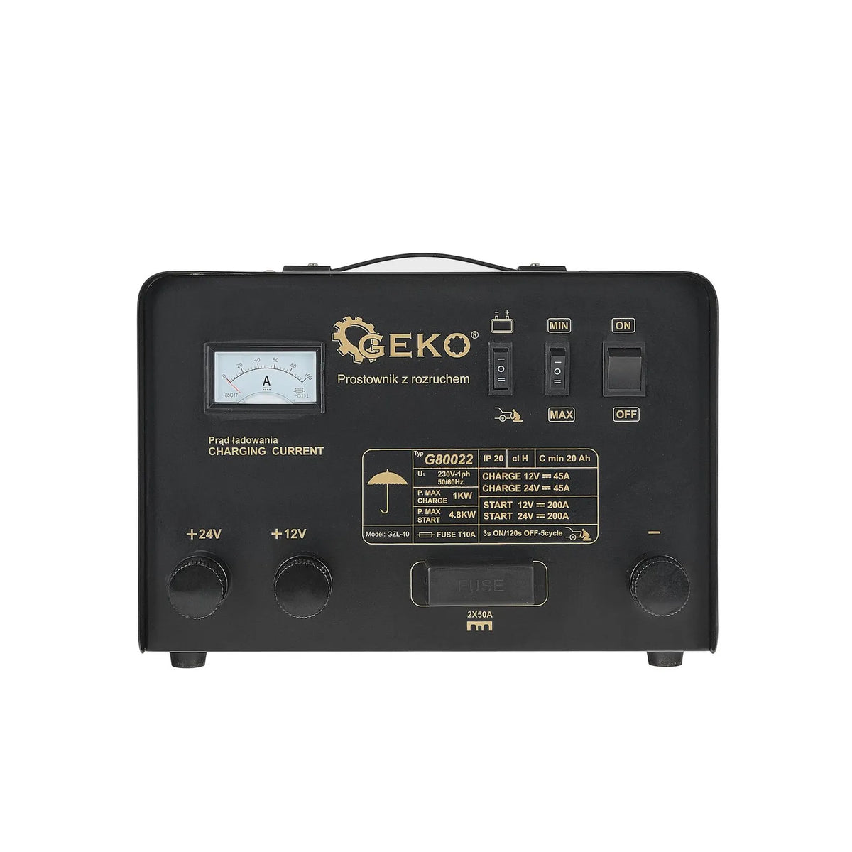 GEKO Acculader met motorstartfunctie 12/24V 200A