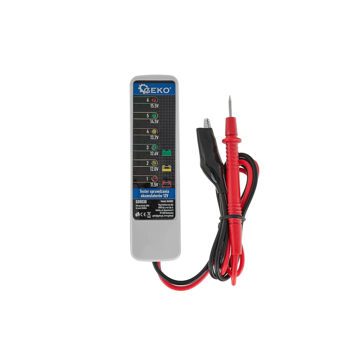 GEKO 12V Accu- en dynamotester met LED-indicator