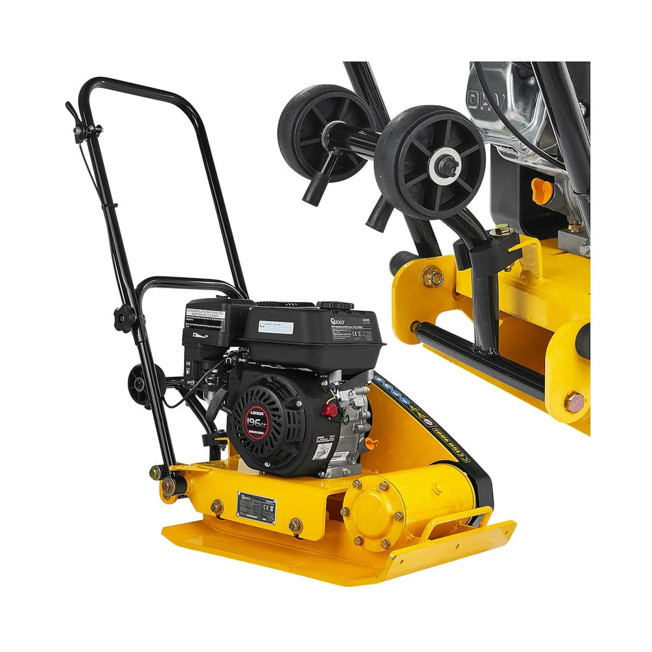 GEKO Trilplaat voor grondverdichting 90kg met 6,5 PK Loncin motor