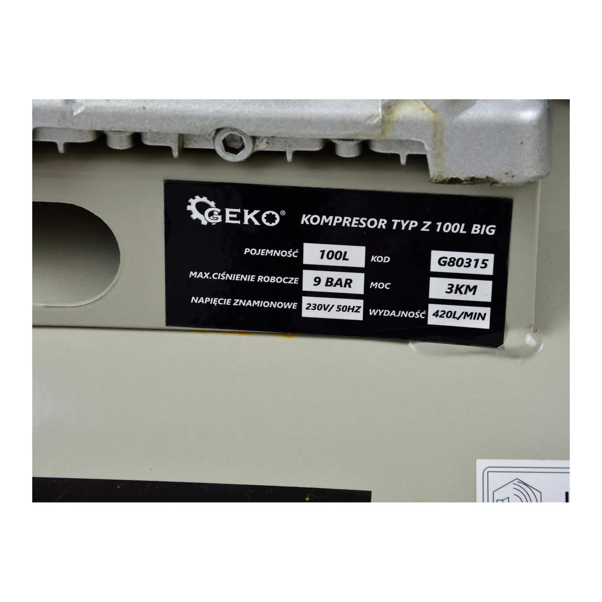 GEKO 100L oliegesmeerde luchtcompressor 9 bar 420 L/min