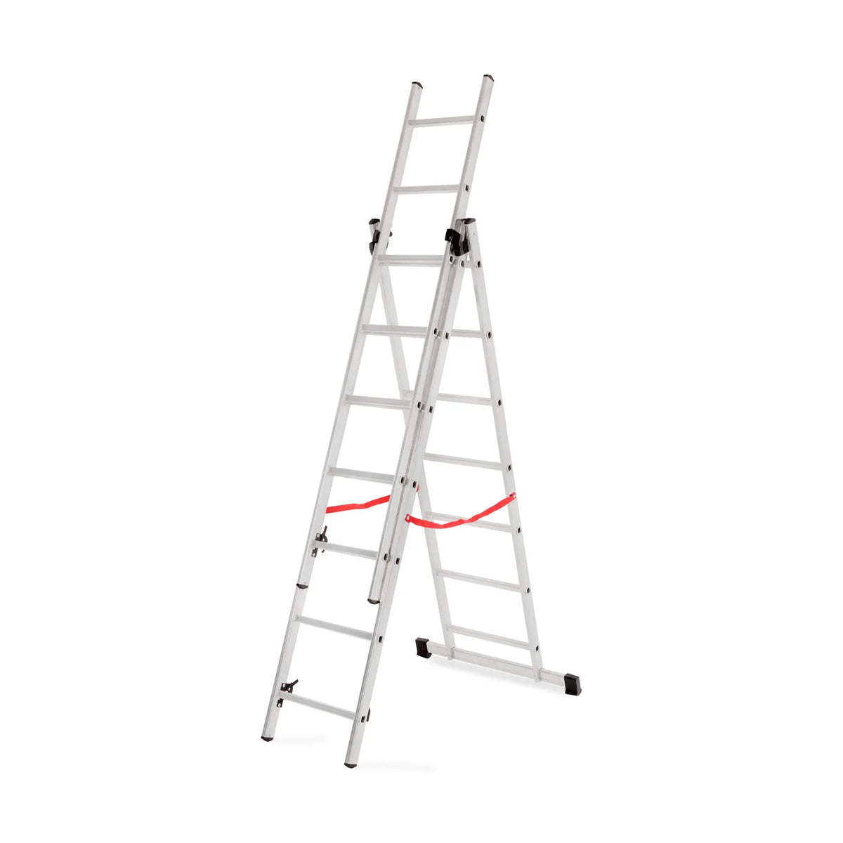 AWTools Aluminium multifunctionele ladder 3x7 sporten 150 kg draagvermogen