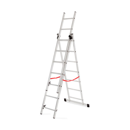 AWTools Aluminium multifunctionele ladder 3x7 sporten 150 kg draagvermogen