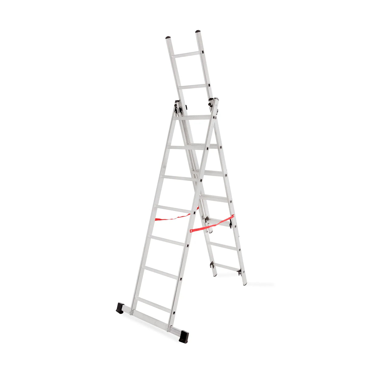 AWTools Aluminium multifunctionele ladder 3x7 sporten 150 kg draagvermogen