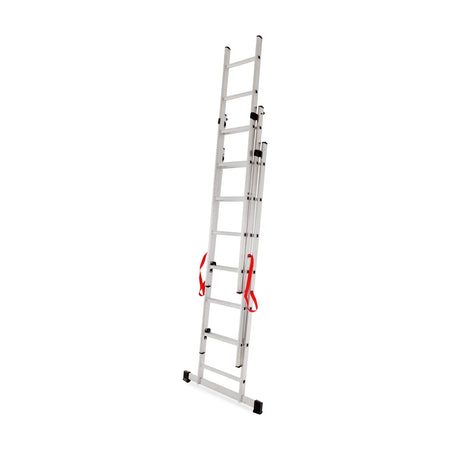 AWTools Aluminium multifunctionele ladder 3x7 sporten 150 kg draagvermogen