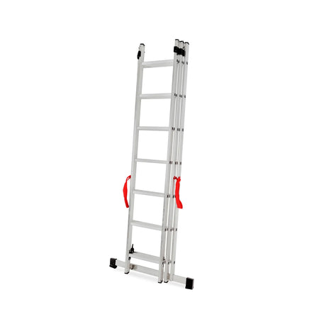 AWTools Aluminium multifunctionele ladder 3x7 sporten 150 kg draagvermogen