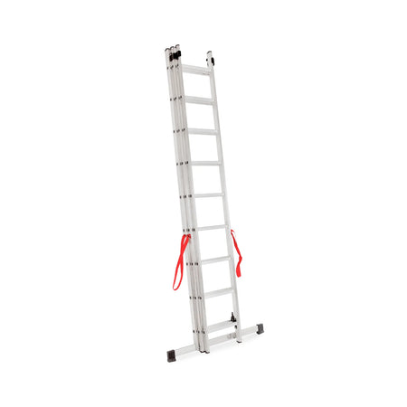 AWTools Aluminium drie-elementen ladder Basic 3x11 sporten 150 kg