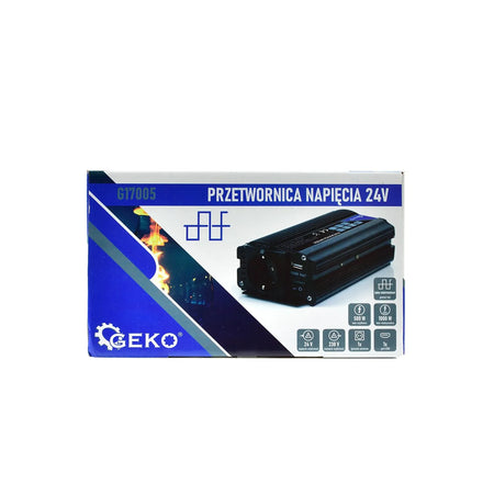 GEKO Spanningomvormer 24V/230V 500/1000W met USB en koeling