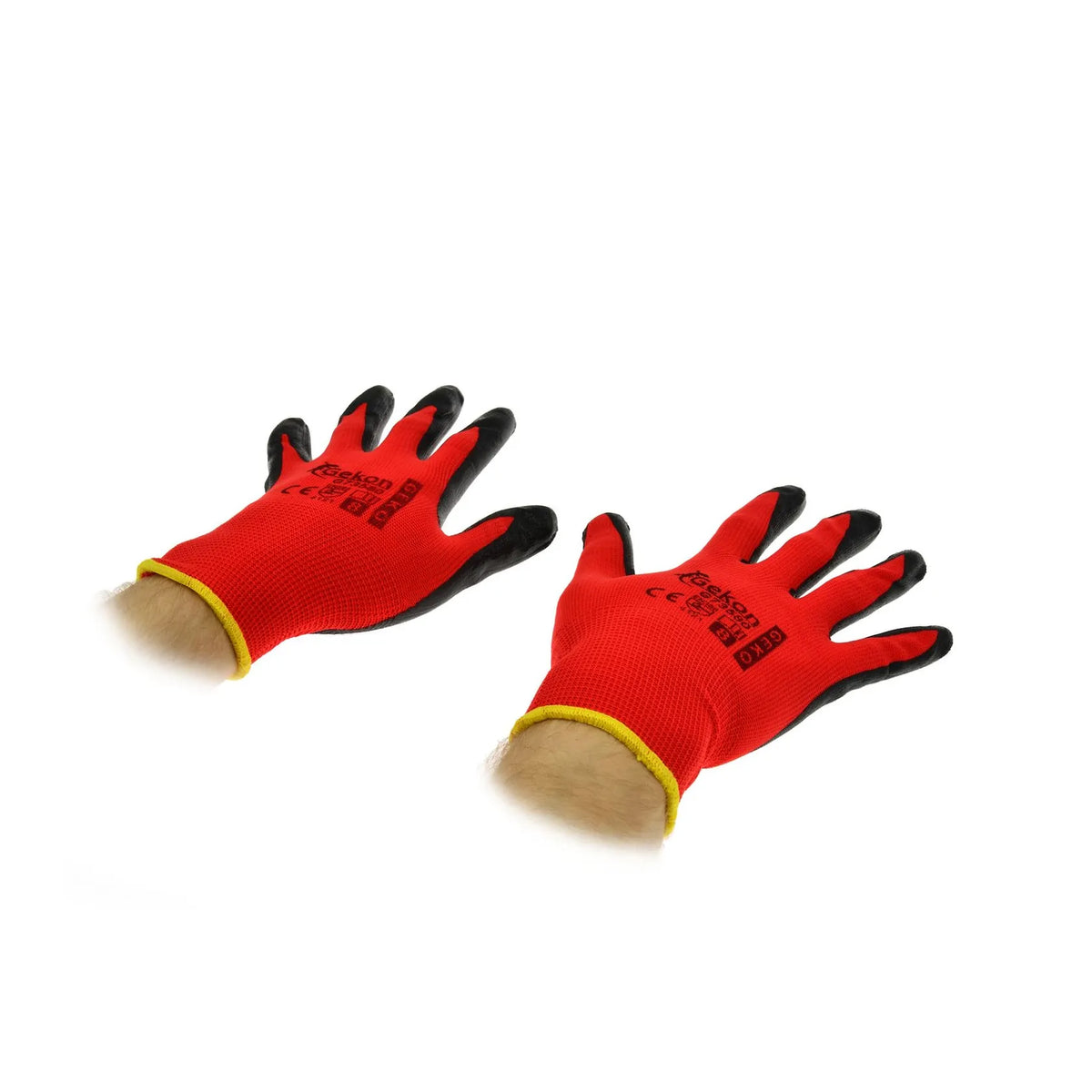 GEKO Werkhandschoenen met nitril coating rood maat 8