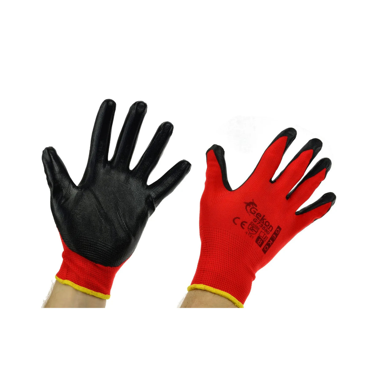 GEKO Werkhandschoenen met nitril coating rood maat 8