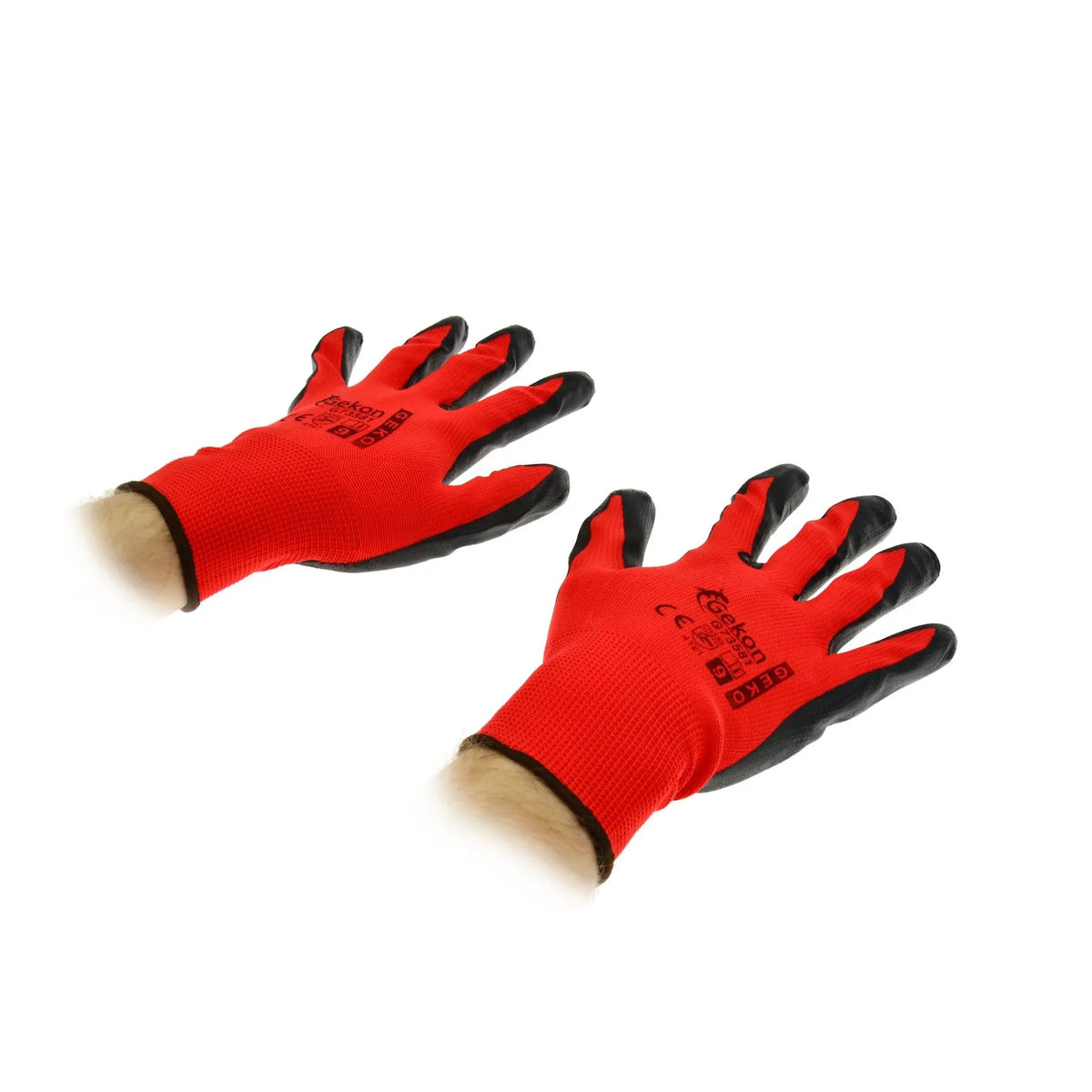 GEKO Werkhandschoenen met nitril coating rood maat 9