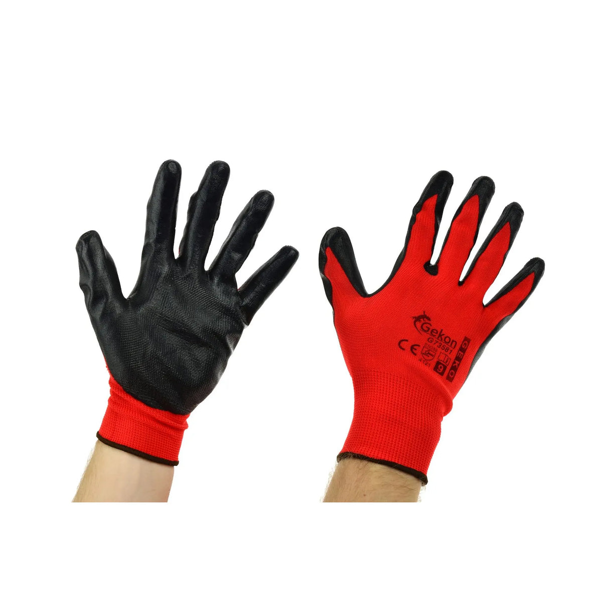 GEKO Werkhandschoenen met nitril coating rood maat 9