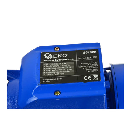 GEKO Hydrofoorpomp zelfaanzuigend 1100W JET100S