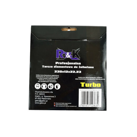GEKO Diamant zaagblad Cold Pressed turbo segment 230 x 12 x 22,23mm