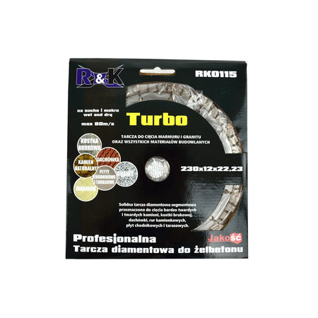 GEKO Diamant zaagblad Cold Pressed turbo segment 230 x 12 x 22,23mm