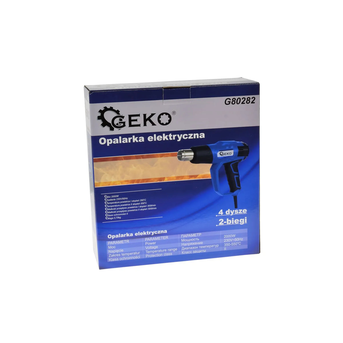 GEKO Heteluchtpistool 2000W met D-handgreep en 4 accessoires