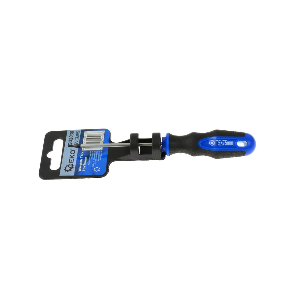 GEKO Torx-schroevendraaier T5 x 75mm met tweemateriaal handgreep
