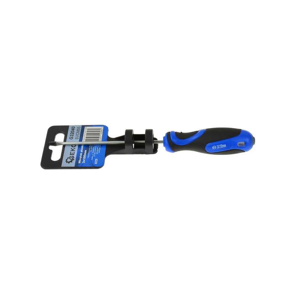 GEKO Sleufschroevendraaier 3 x 100mm met tweemateriaal handgreep
