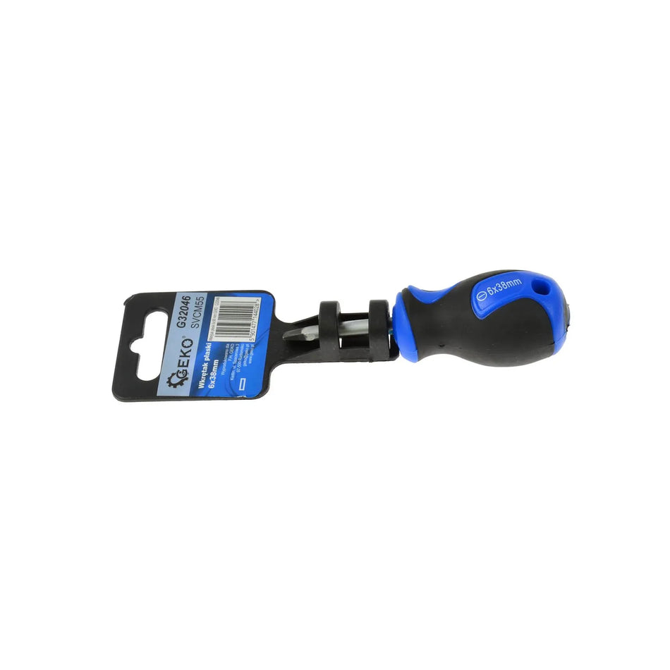 GEKO Schroevendraaier met sleuf 6 x 38mm met bi-materiaal handgreep