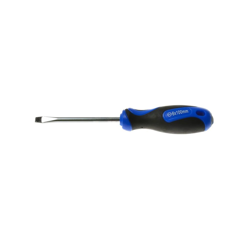 GEKO Schroevendraaier met sleuf 6 x 100mm met bi-materiaal handgreep