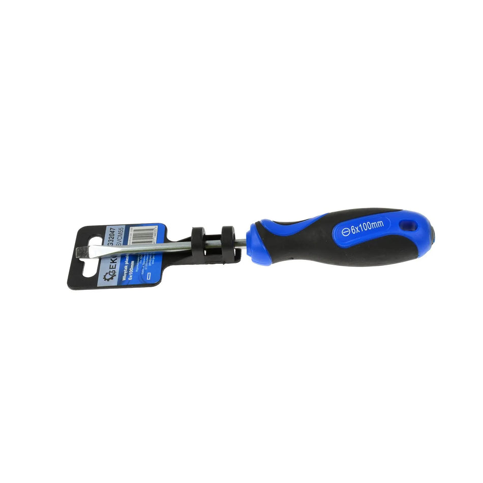 GEKO Schroevendraaier met sleuf 6 x 100mm met bi-materiaal handgreep