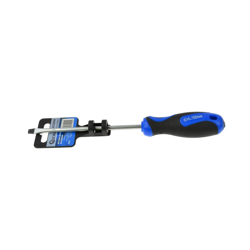 GEKO Schroevendraaier met sleuf 6 x 150mm met bi-materiaal handgreep