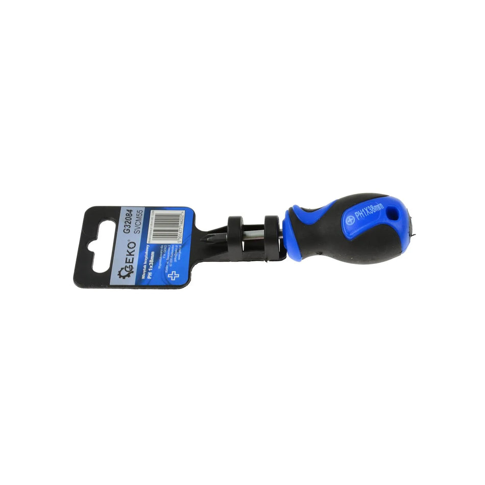 GEKO Kruiskopschroevendraaier met bi-materiaal handgreep 38mm #1