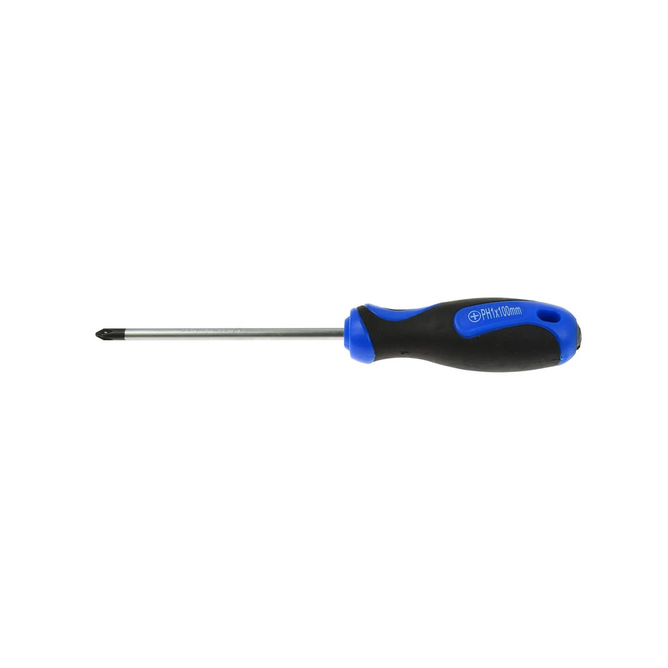 GEKO Schroevendraaier Philips #1 x 100mm met bi-materiaal handgreep