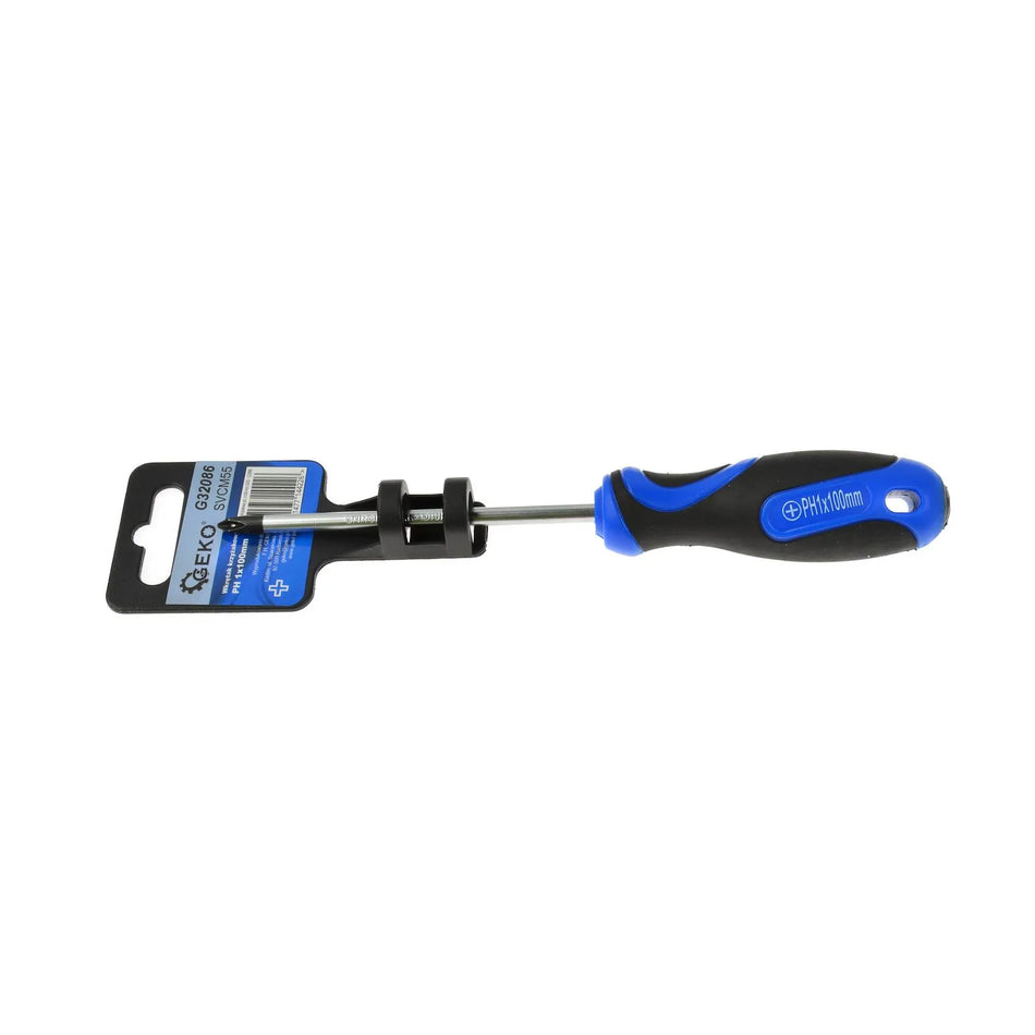 GEKO Schroevendraaier Philips #1 x 100mm met bi-materiaal handgreep