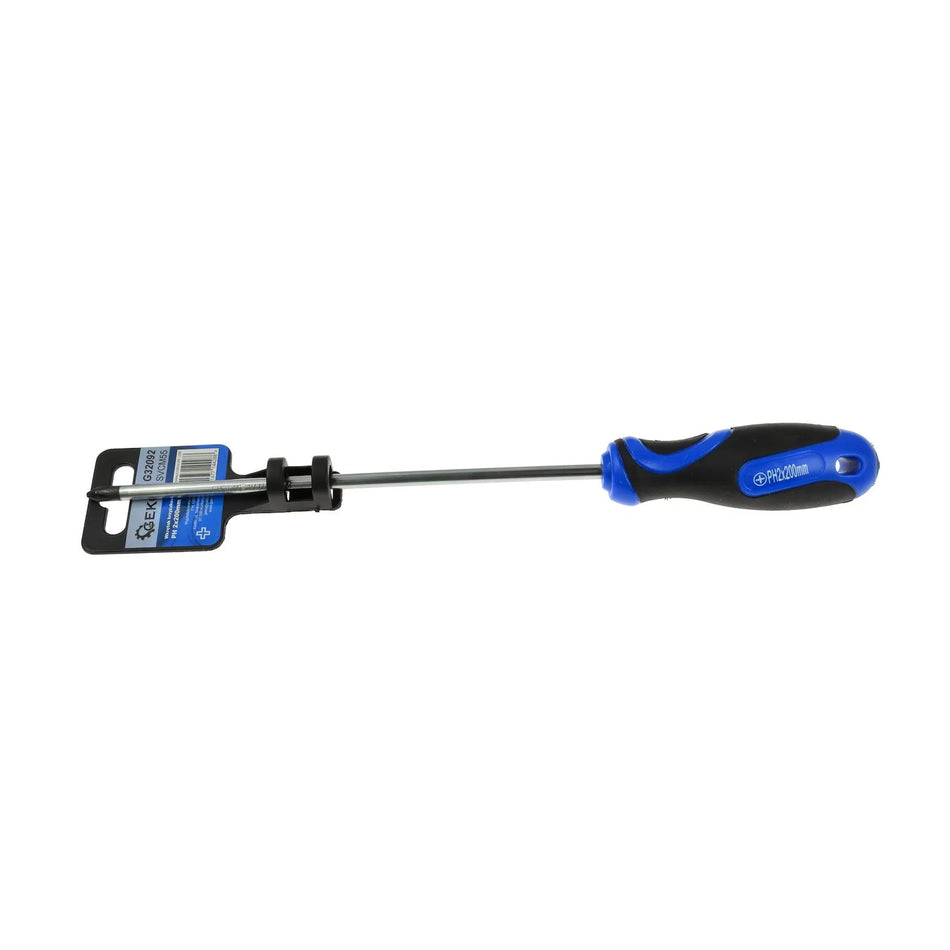 GEKO Schroevendraaier Philips #2 x 200mm met bi-materiaal handgreep