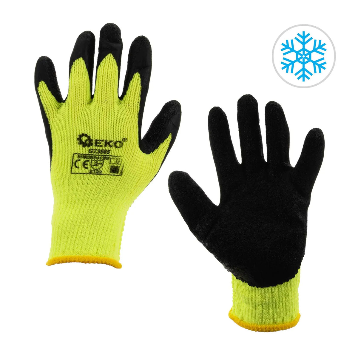 GEKO Winterwerkhandschoen acrylvoering latex coating groen maat 9