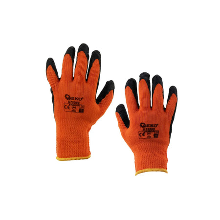 GEKO Winterhandschoen met acrylvoering en latex coating oranje maat10
