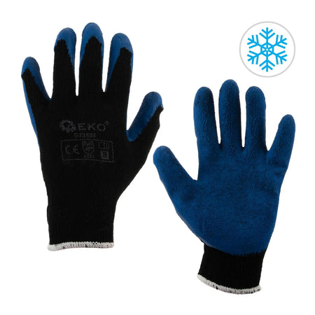 GEKO Winterhandschoen met acrylvoering en latex coating blauw maat 8