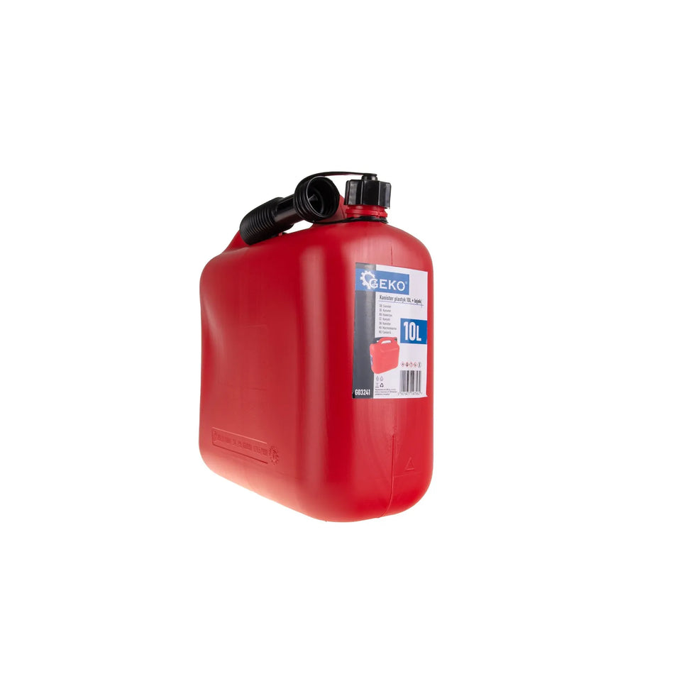 GEKO Kunststof brandstofkan met flexibele schenktuit 10L rood
