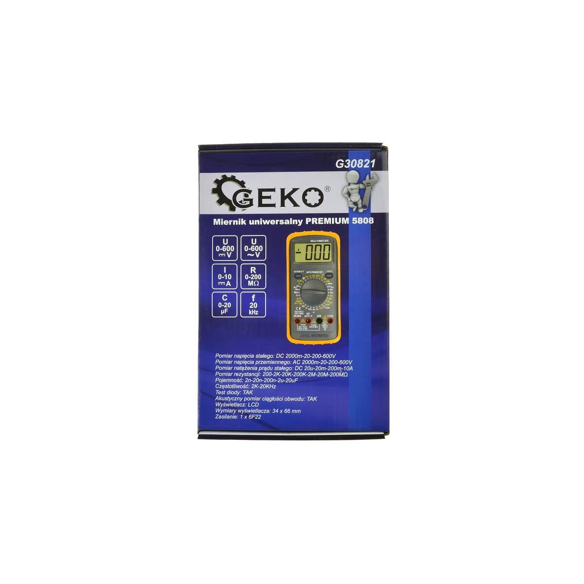 GEKO Digitale multimeter premium 5808 met temperatuurmeting