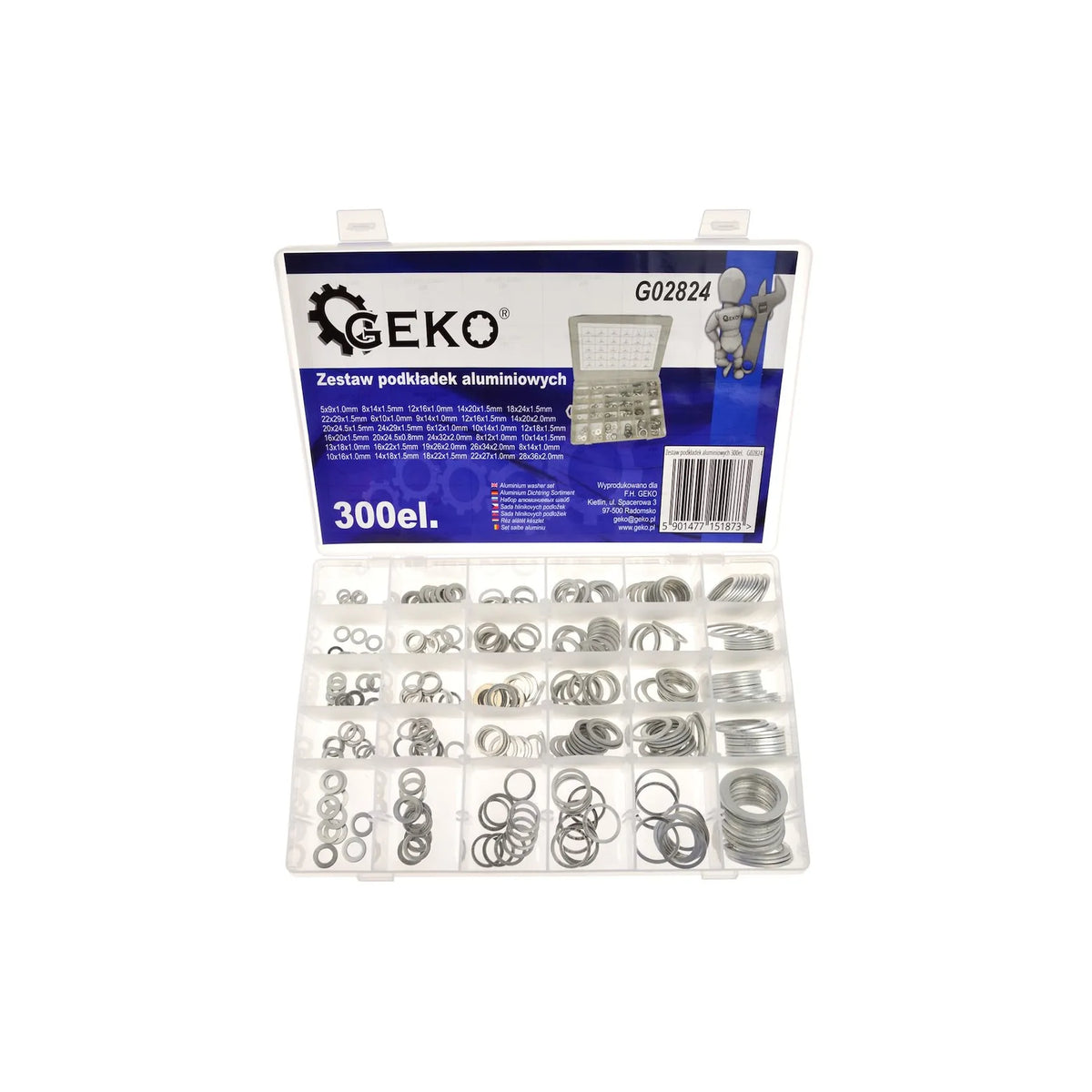 GEKO Aluminium sluitringenset 300-delig