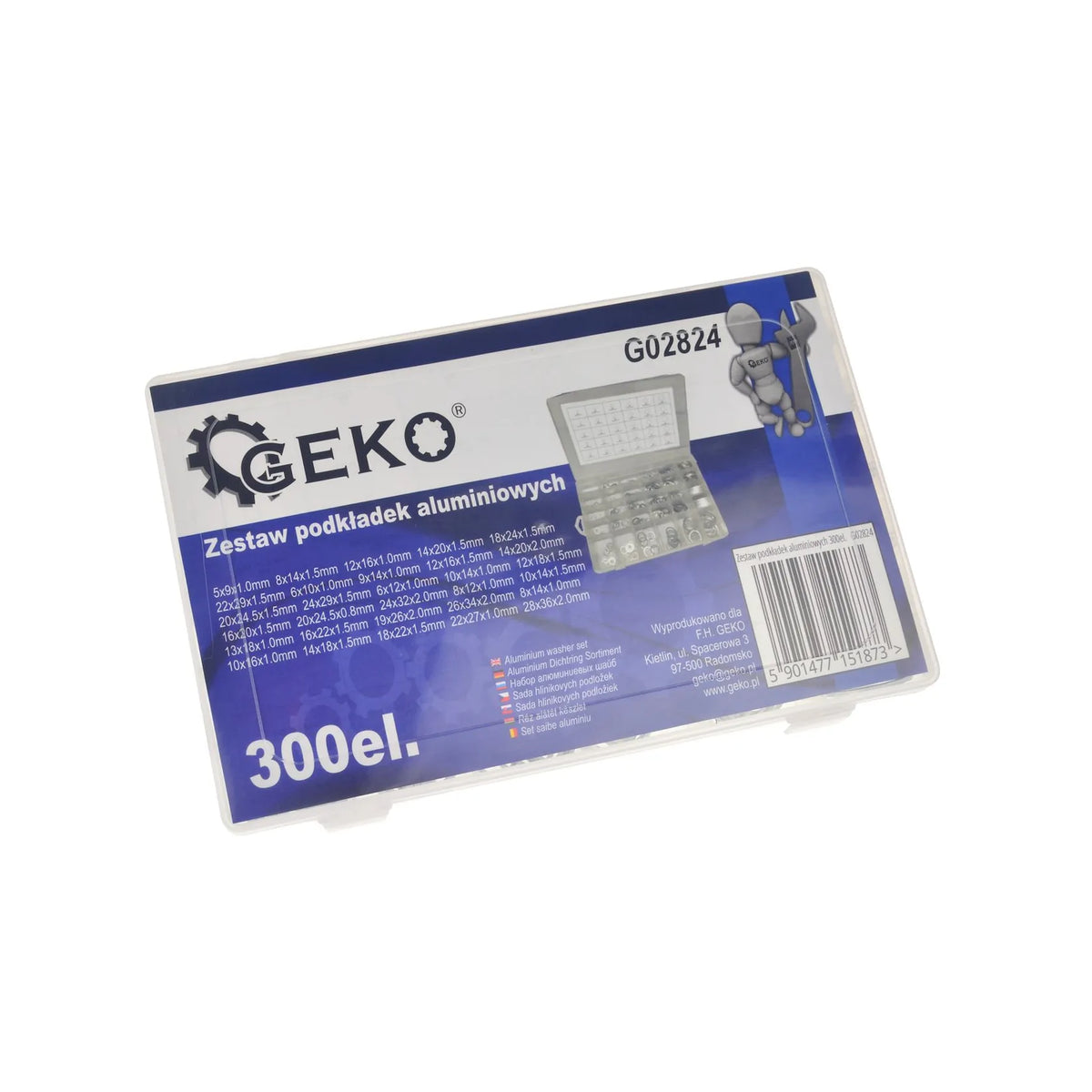 GEKO Aluminium sluitringenset 300-delig