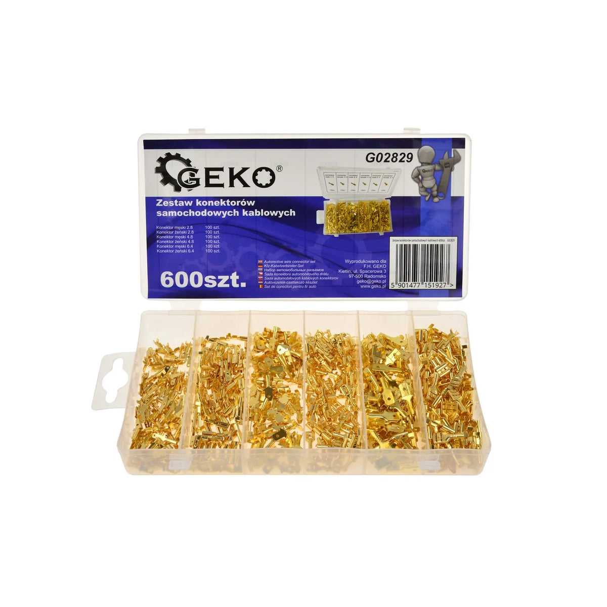 GEKO Assortiment ongeïsoleerde kabelschoenen 600-delig