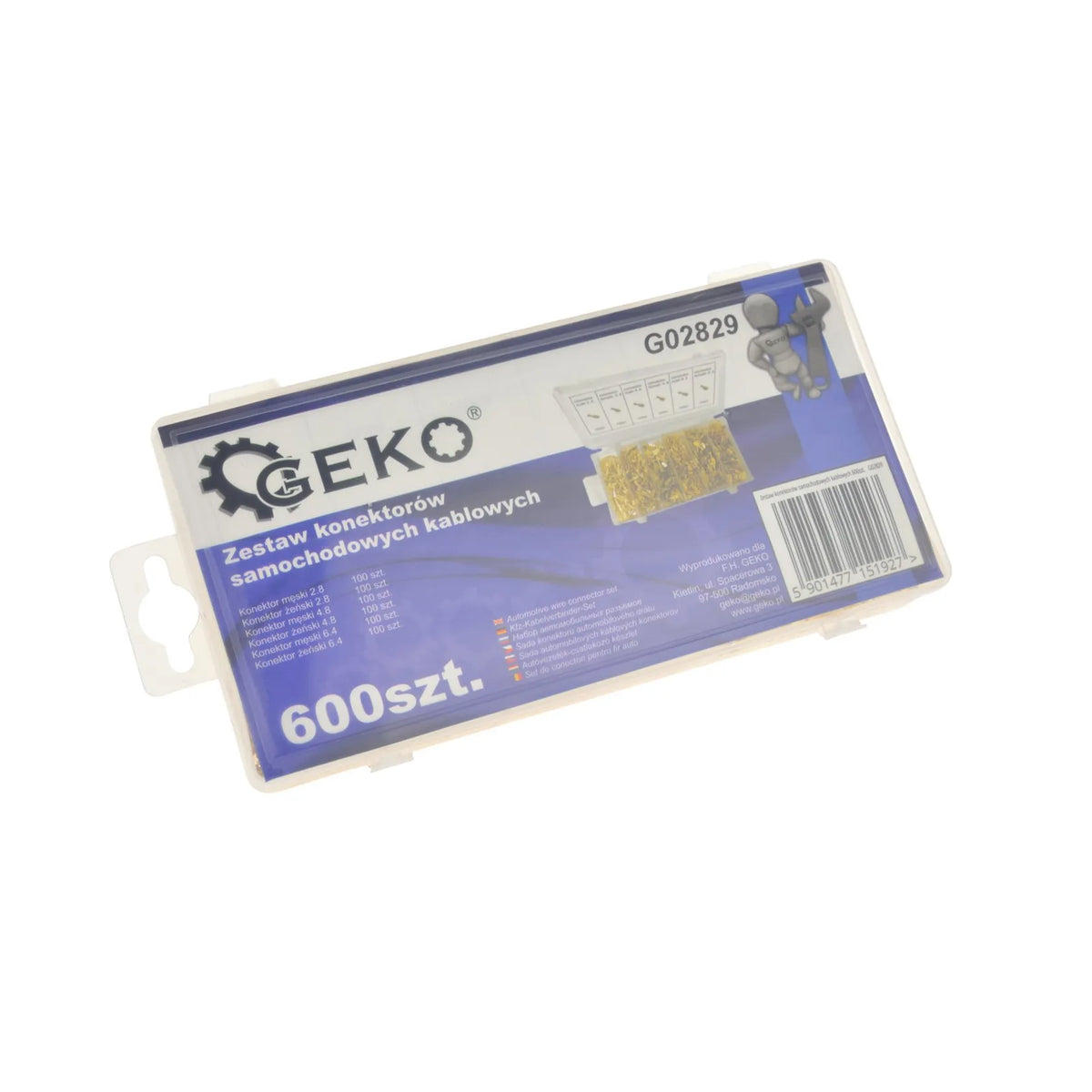 GEKO Assortiment ongeïsoleerde kabelschoenen 600-delig