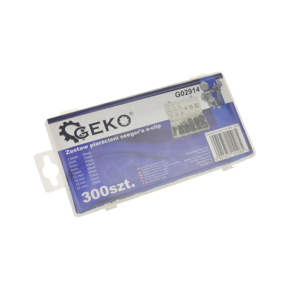 GEKO 300-delig assortiment RVS E-clips