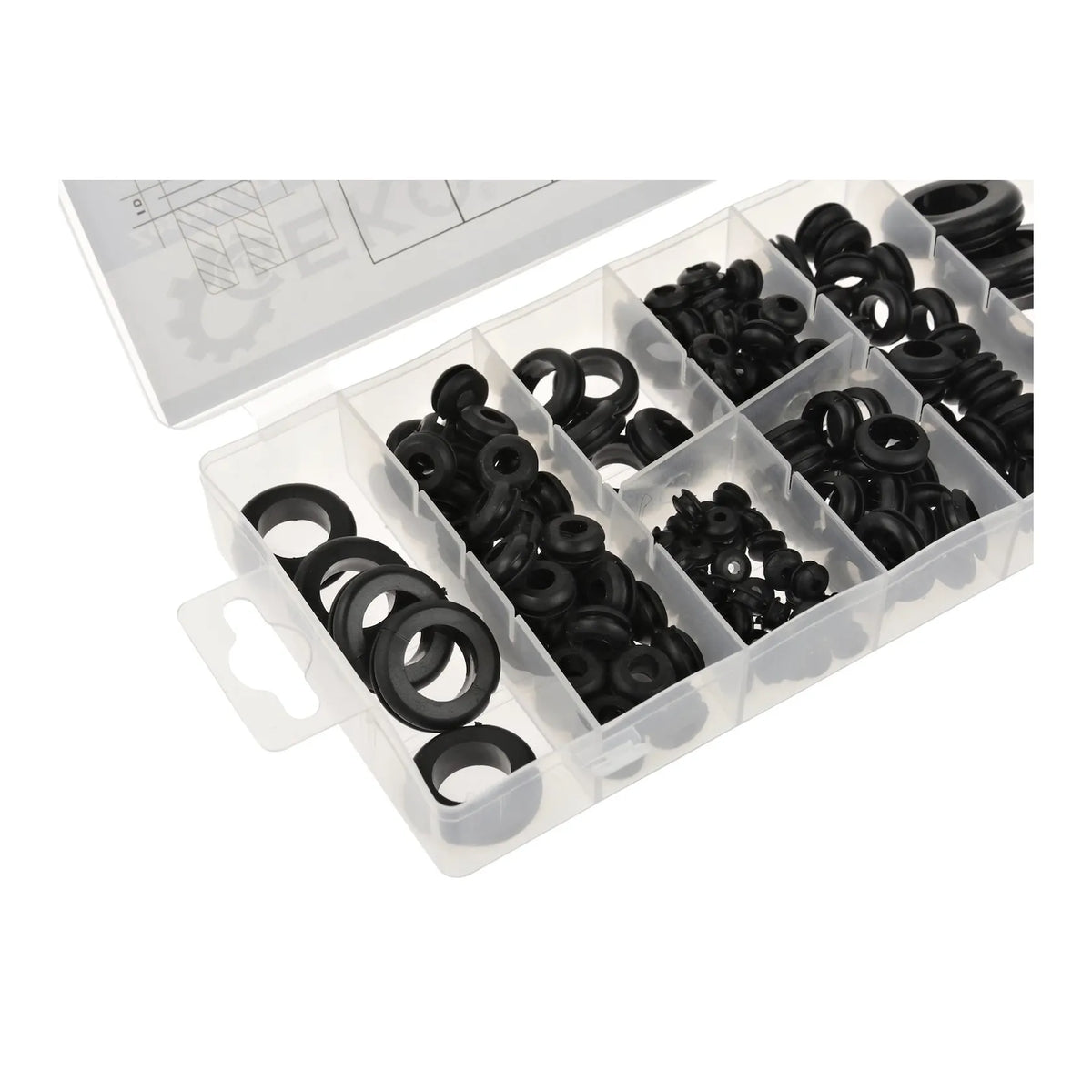 GEKO 180-delig assortiment rubberen doorvoerringen