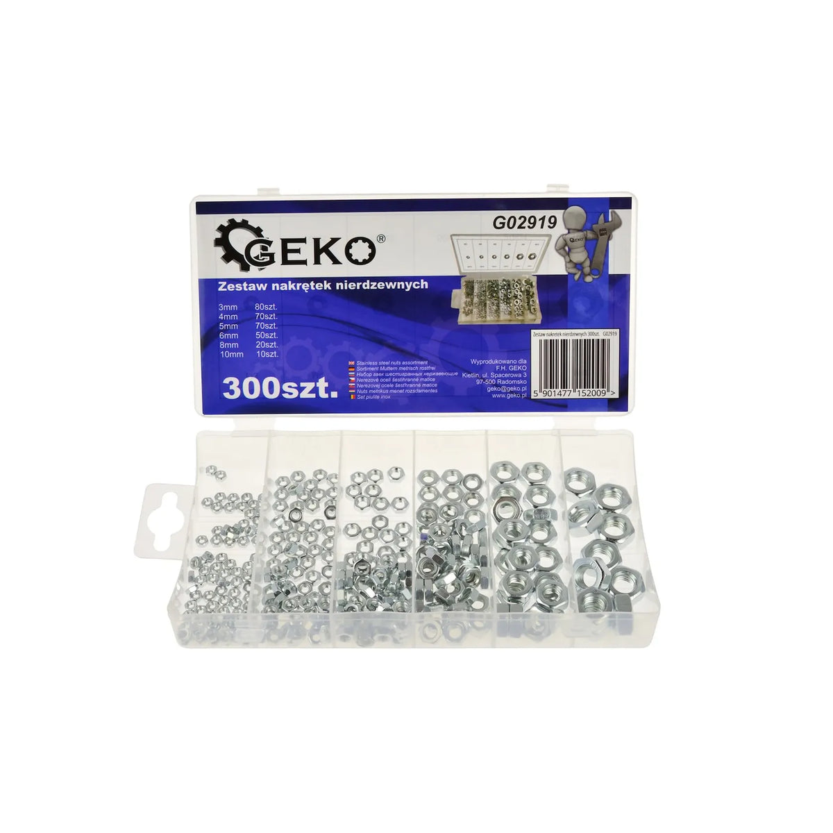 GEKO 300-delig RVS moerenset 300-delig