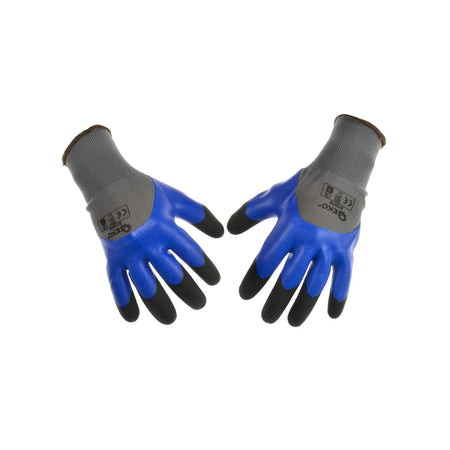 GEKO Blue polyester liner foam latex coated met finger double dipped s.8