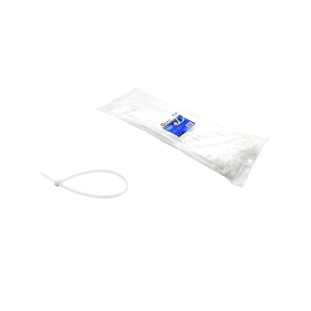 GEKO 100x2.5mm nylon kabelbinders, wit kleur met UV filter