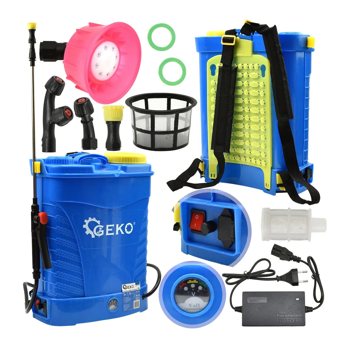 GEKO Accu-rugspuit 16L blauw Type
