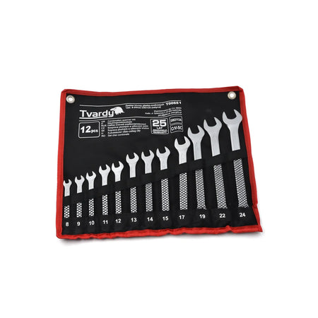 Tvardy Set steeksleutels 12-delig 8-24mm satin CRV koudgeslagen