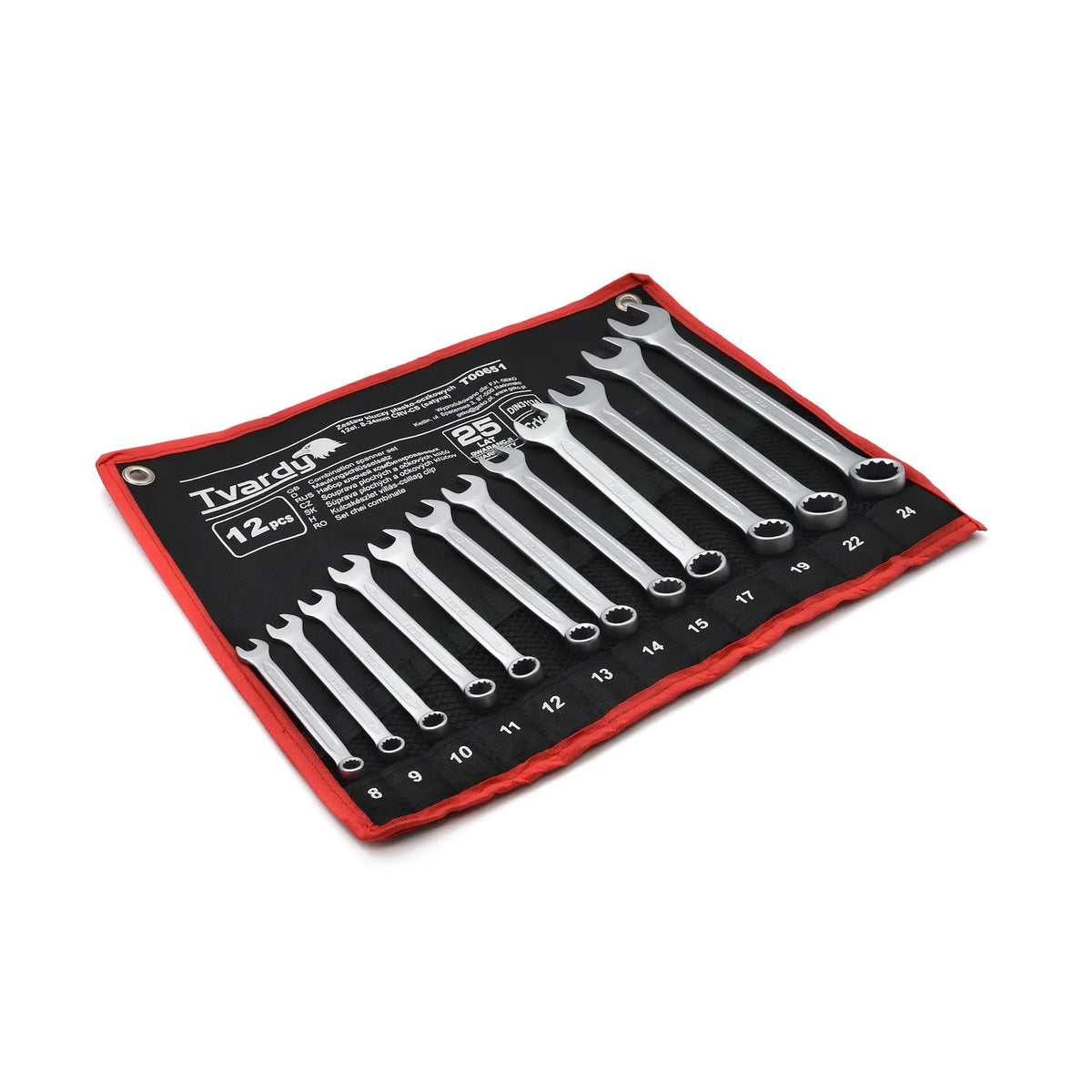 Tvardy Set steeksleutels 12-delig 8-24mm satin CRV koudgeslagen