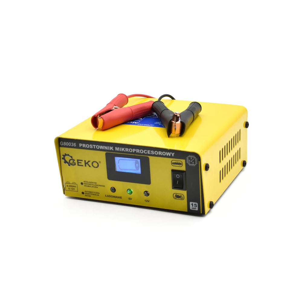 GEKO Automatische Microprocessor Batterijlader 6/12V 15A