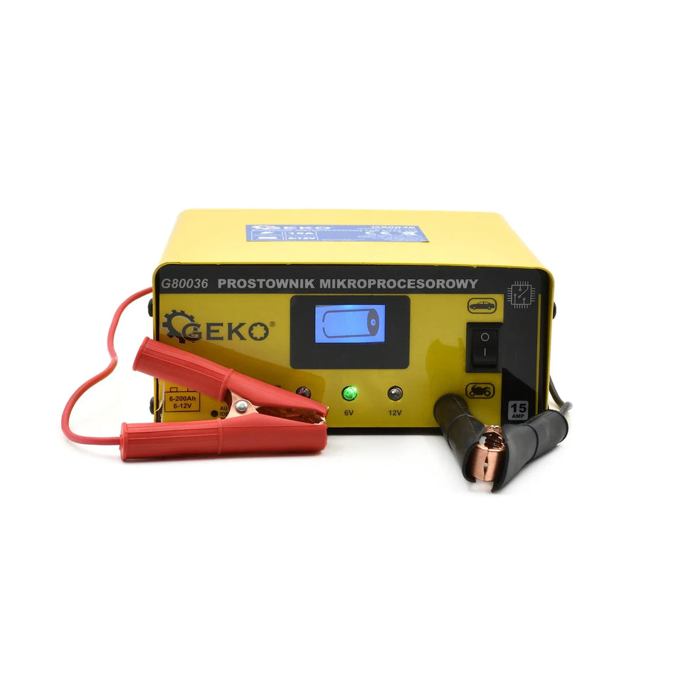 GEKO Automatische Microprocessor Batterijlader 6/12V 15A